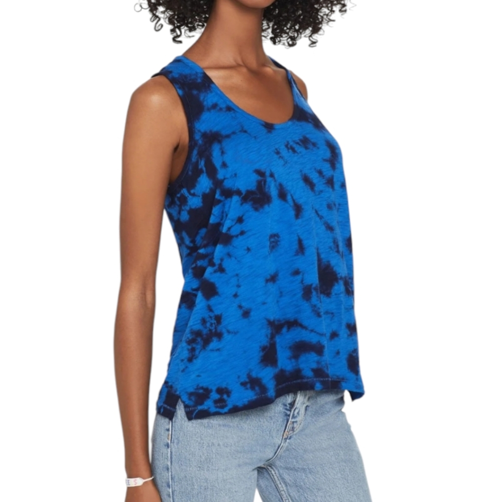 Ecote Black/Blue Tie-Dye Tank Top Size S 🌀💙